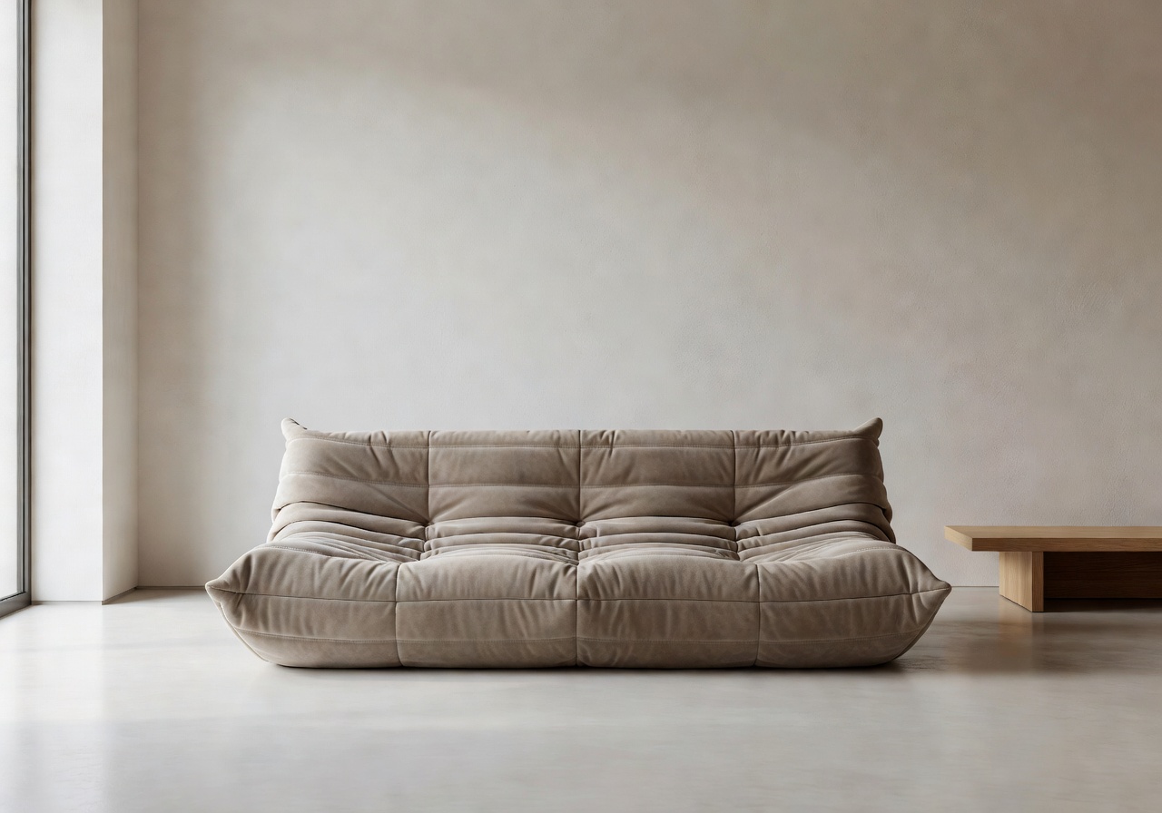 Ligne Roset modern minimalist interior with Togo sofa style